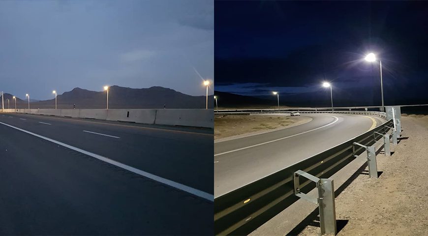 نصب پایه های روشنایی و انتقال برق به تقاطع نطنز/ ایمن سازی آزاد راه شرق سپاهان